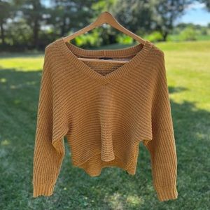 Cropped Golden American Eagle Sweater